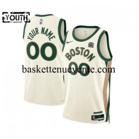 Maillot Basket Boston Celtics Personnalisé 2023-2024 Nike City Edition Blanc Swingman - Enfant